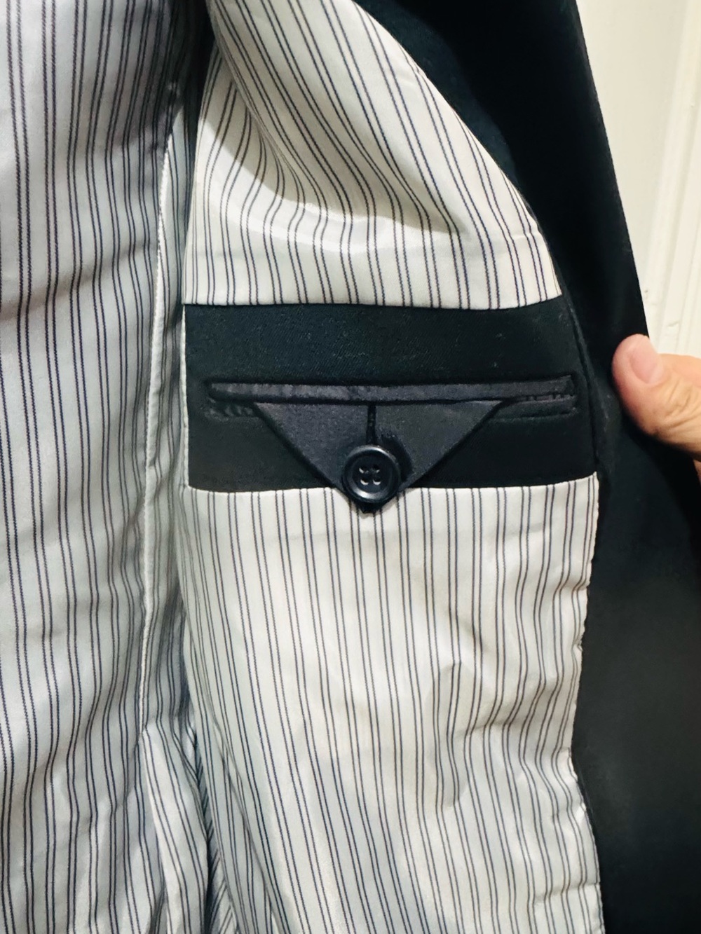 a new day Black Blazer with Striped Lining